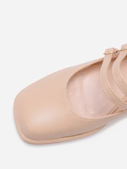 New La Modeuse Babies à talon et bout carrés Nude
