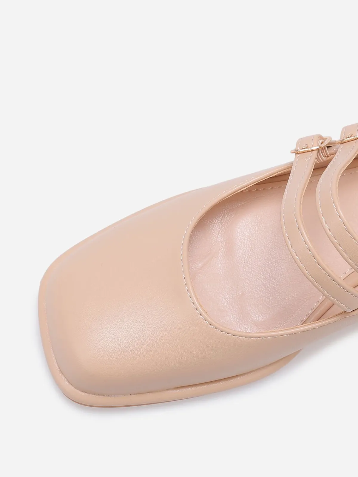 New La Modeuse Babies à talon et bout carrés Nude