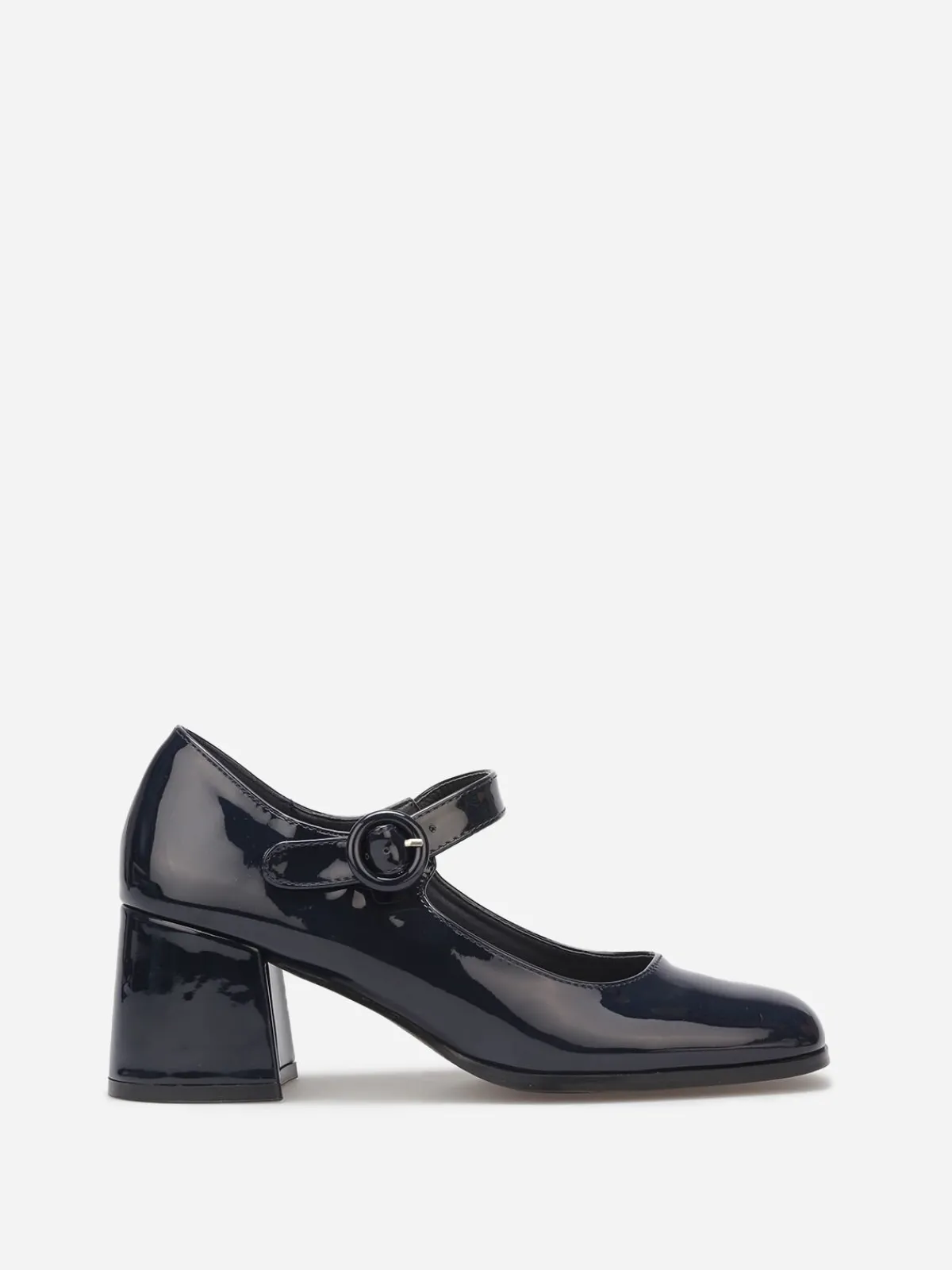 Hot La Modeuse Babies vernies à talon carré Bleu