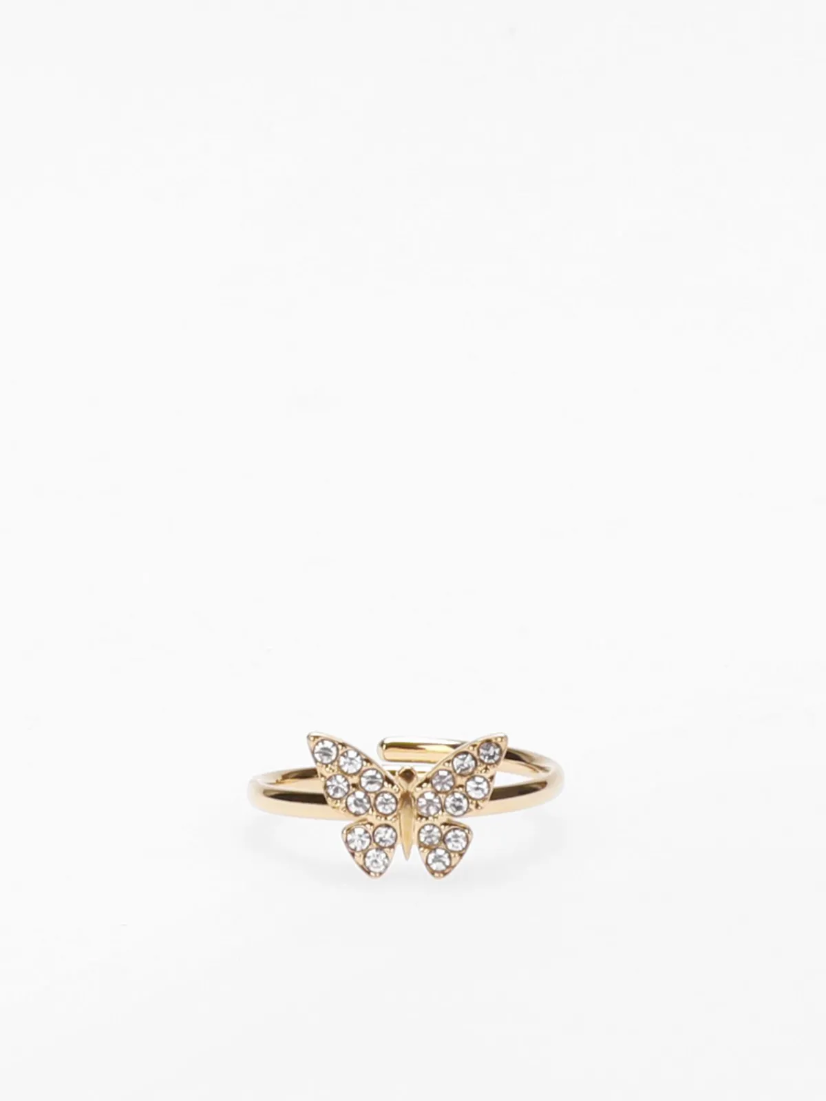 Online La Modeuse Bague papillon à strass Doré
