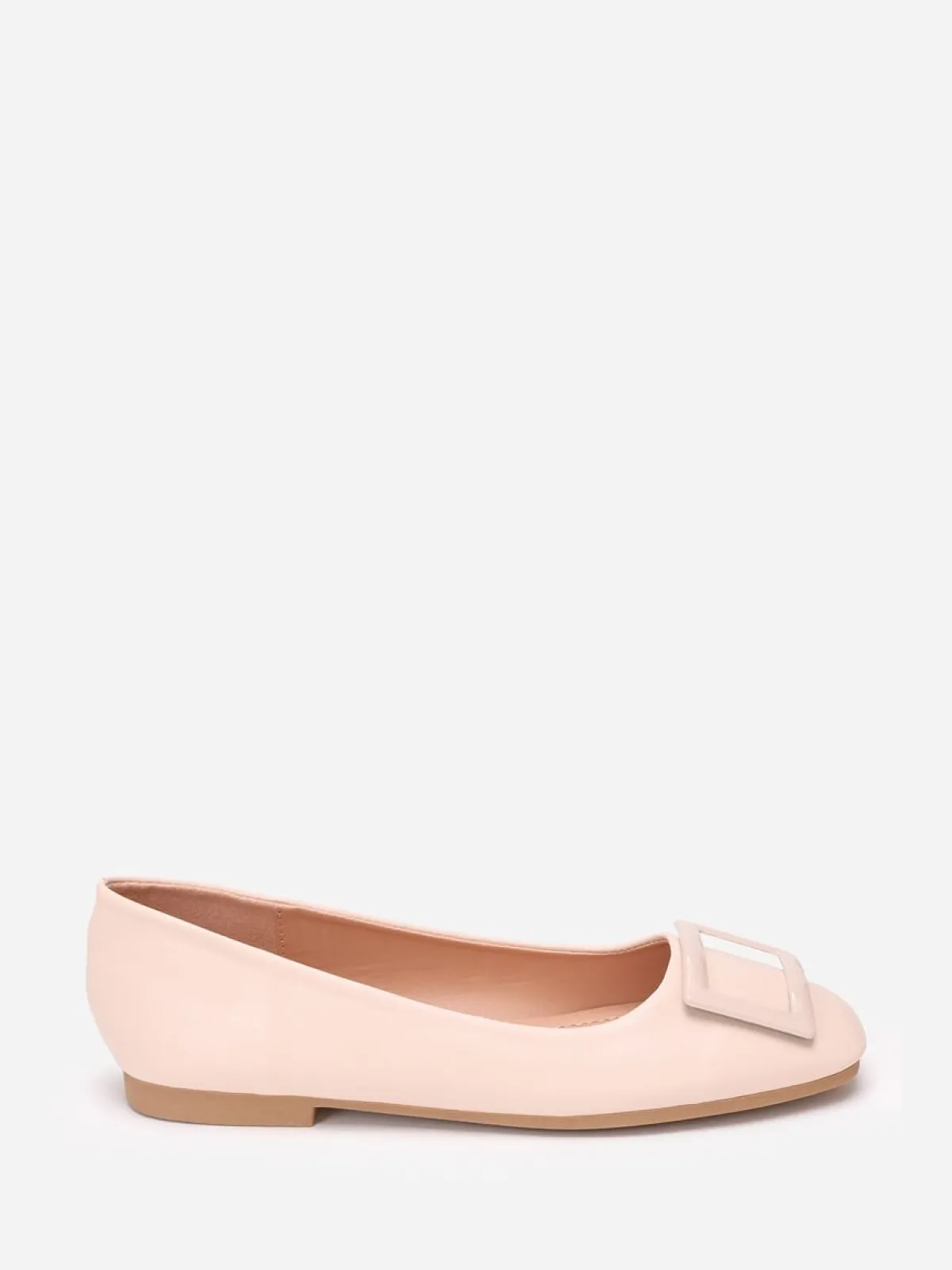 Clearance La Modeuse Ballerines à boucle et bout carrés Beige