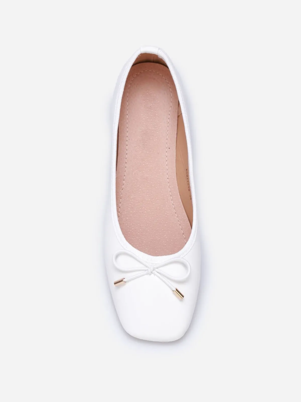 Discount La Modeuse Ballerines à bout carré et n艙ud Blanc