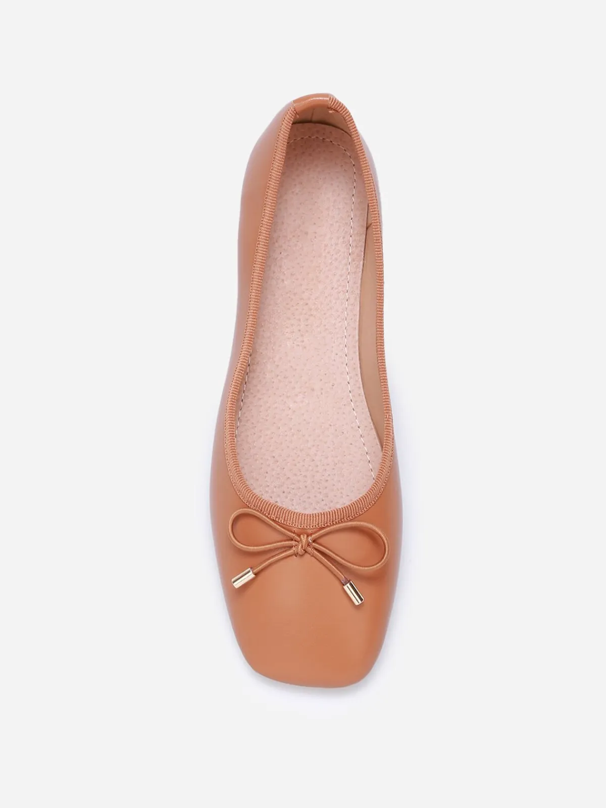 Discount La Modeuse Ballerines à bout carré et n艙ud Camel
