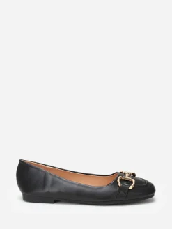 Sale La Modeuse Ballerines à bout carré et mors Noir