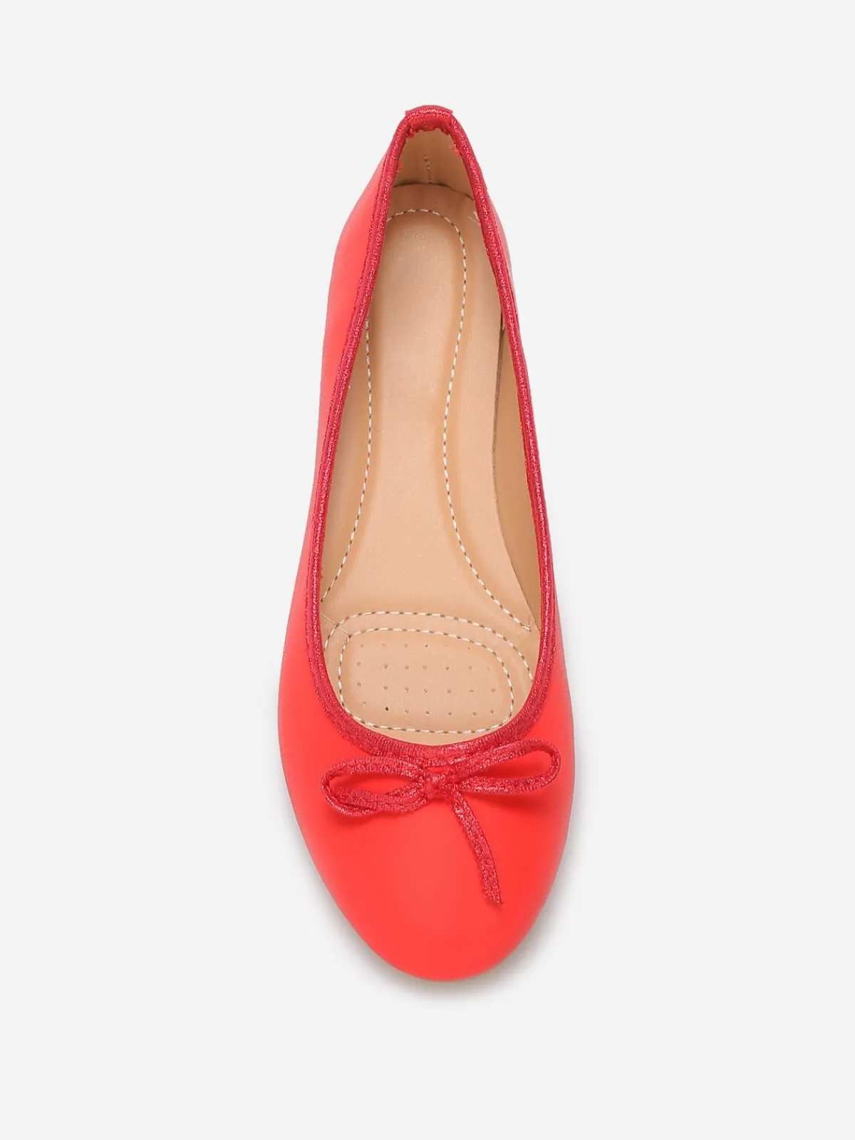 Sale La Modeuse Ballerines à bout rond et n艙ud Rouge