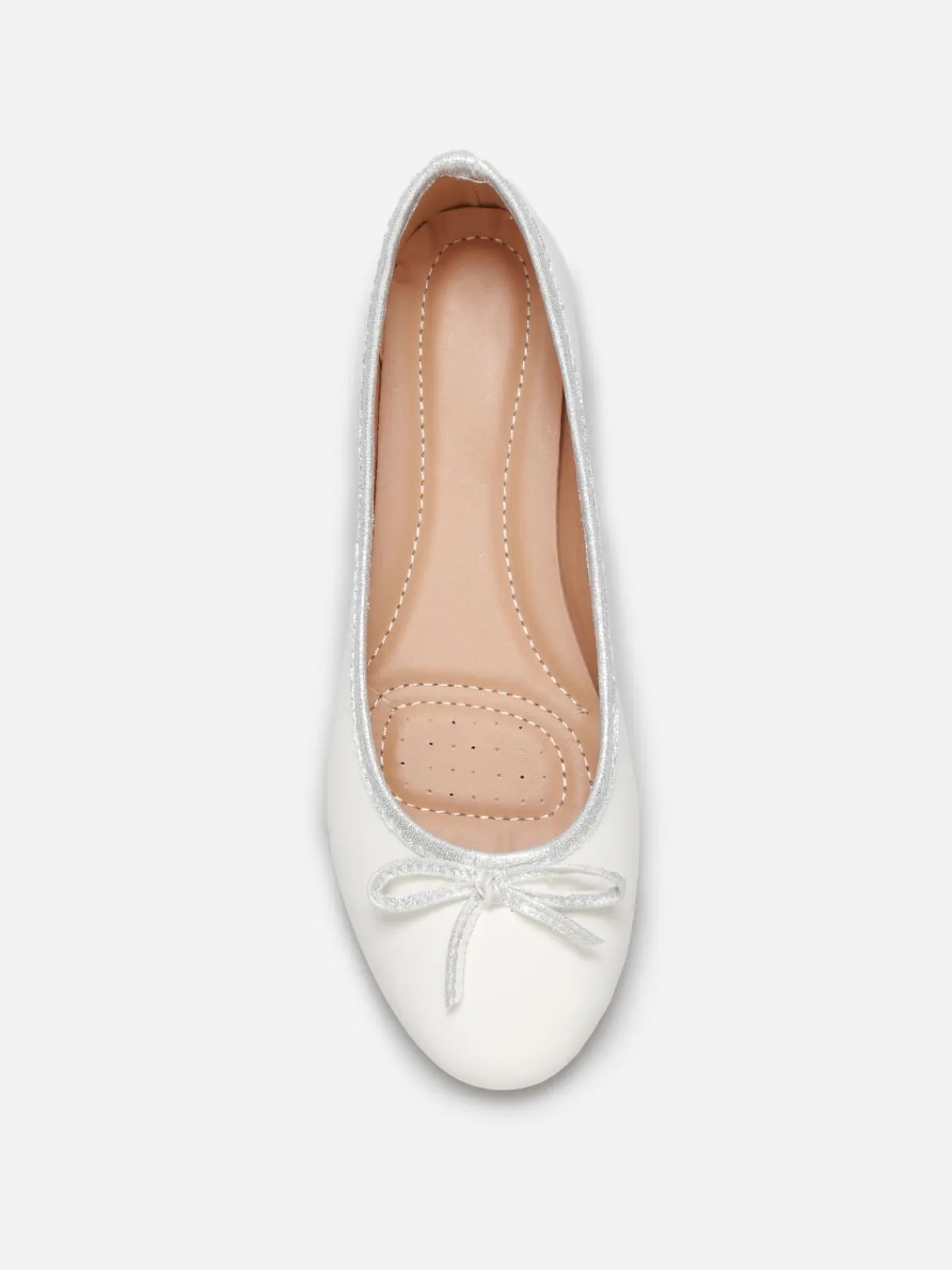 Hot La Modeuse Ballerines à bout rond et n艙ud Blanc