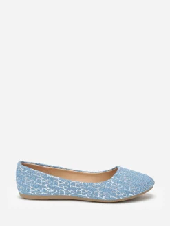 Best La Modeuse Ballerines  à inscriptions Bleu