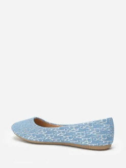 Best La Modeuse Ballerines  à inscriptions Bleu