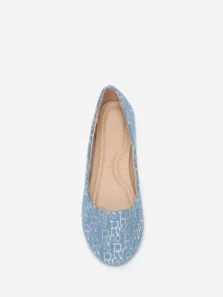 Best La Modeuse Ballerines  à inscriptions Bleu