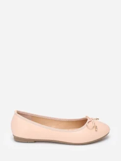 Outlet La Modeuse Ballerines avec n艙ud à bouts Beige