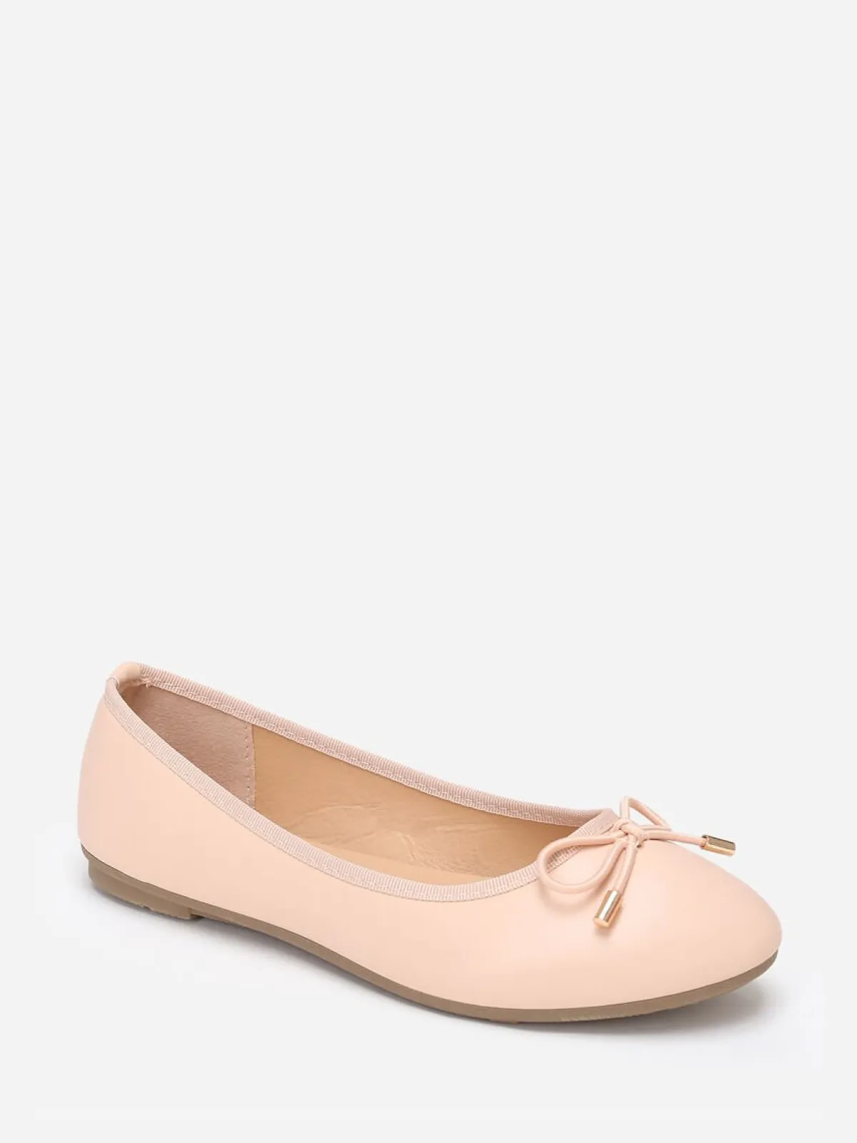 Outlet La Modeuse Ballerines avec n艙ud à bouts Beige
