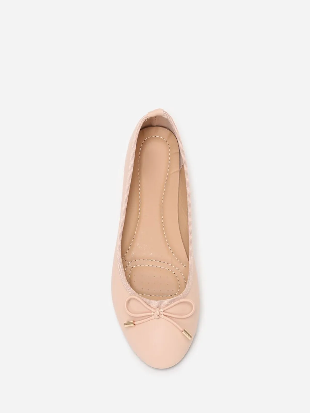 Outlet La Modeuse Ballerines avec n艙ud à bouts Beige