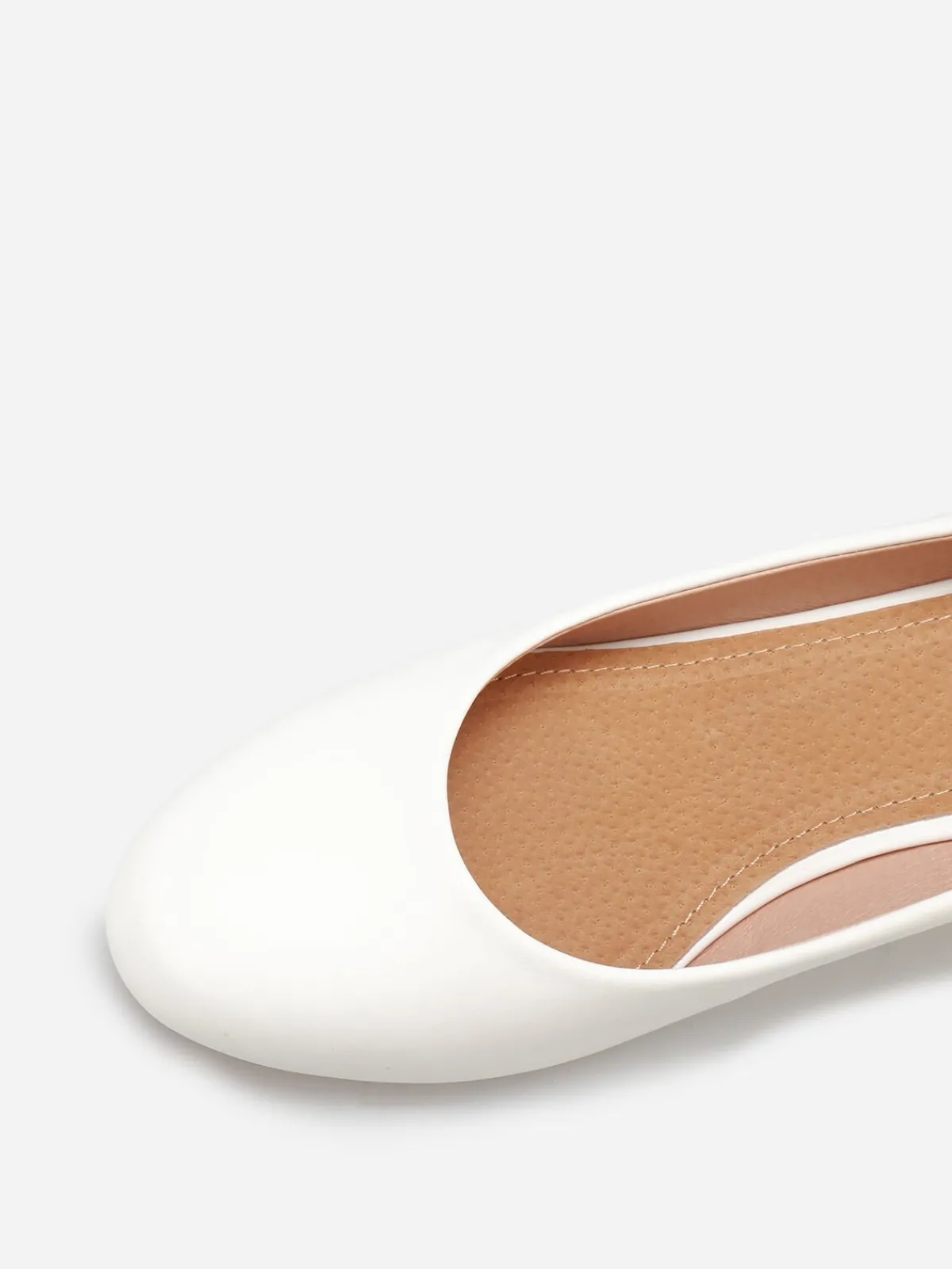New La Modeuse Ballerines compensées à bout rond grandes tailles Blanc
