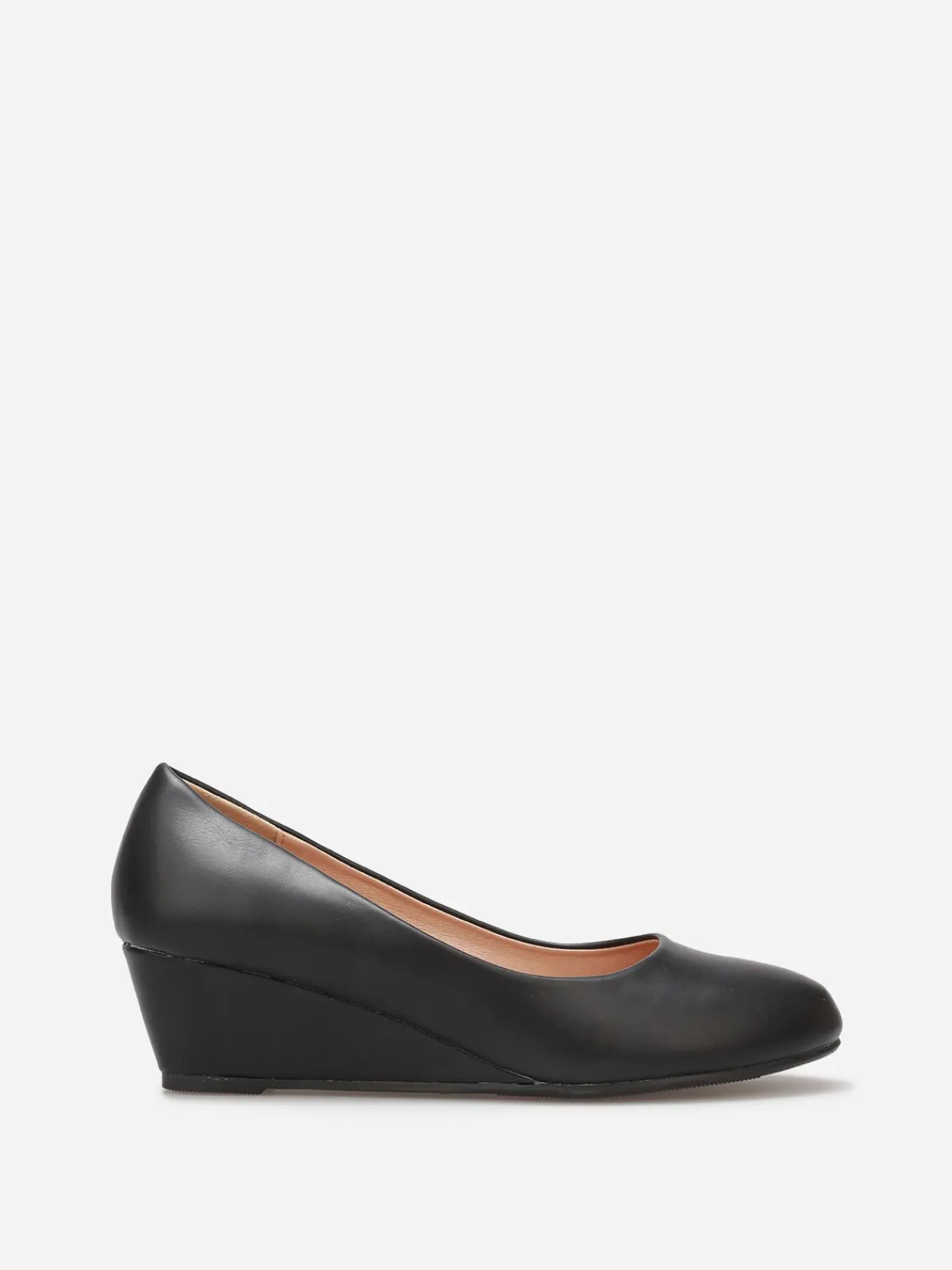 New La Modeuse Ballerines compensées à bout rond grandes tailles Noir