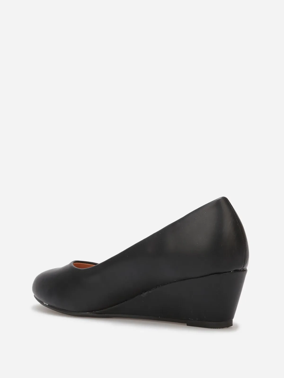 New La Modeuse Ballerines compensées à bout rond grandes tailles Noir