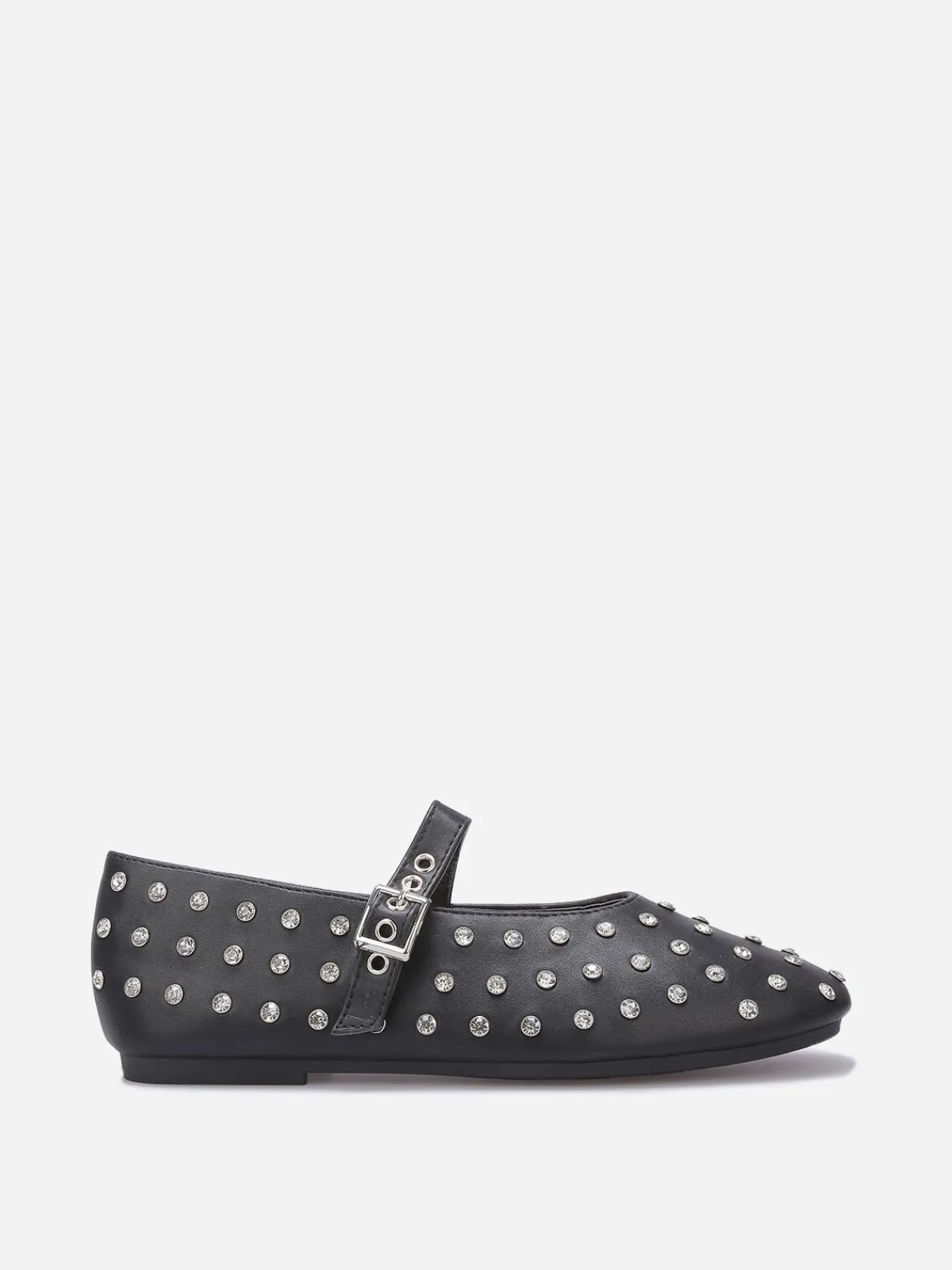 Hot La Modeuse Ballerines en simili à strass Noir