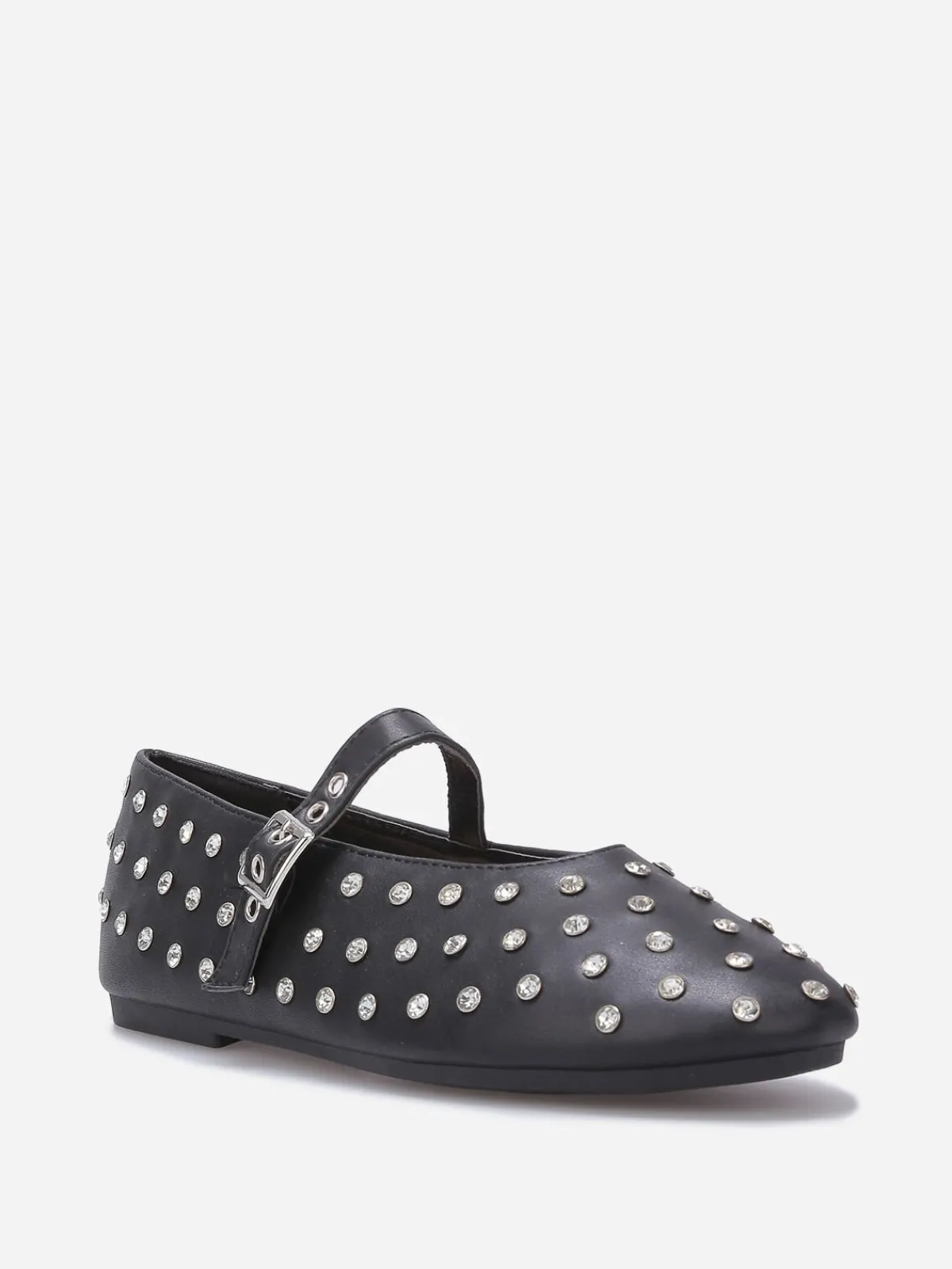 Hot La Modeuse Ballerines en simili à strass Noir