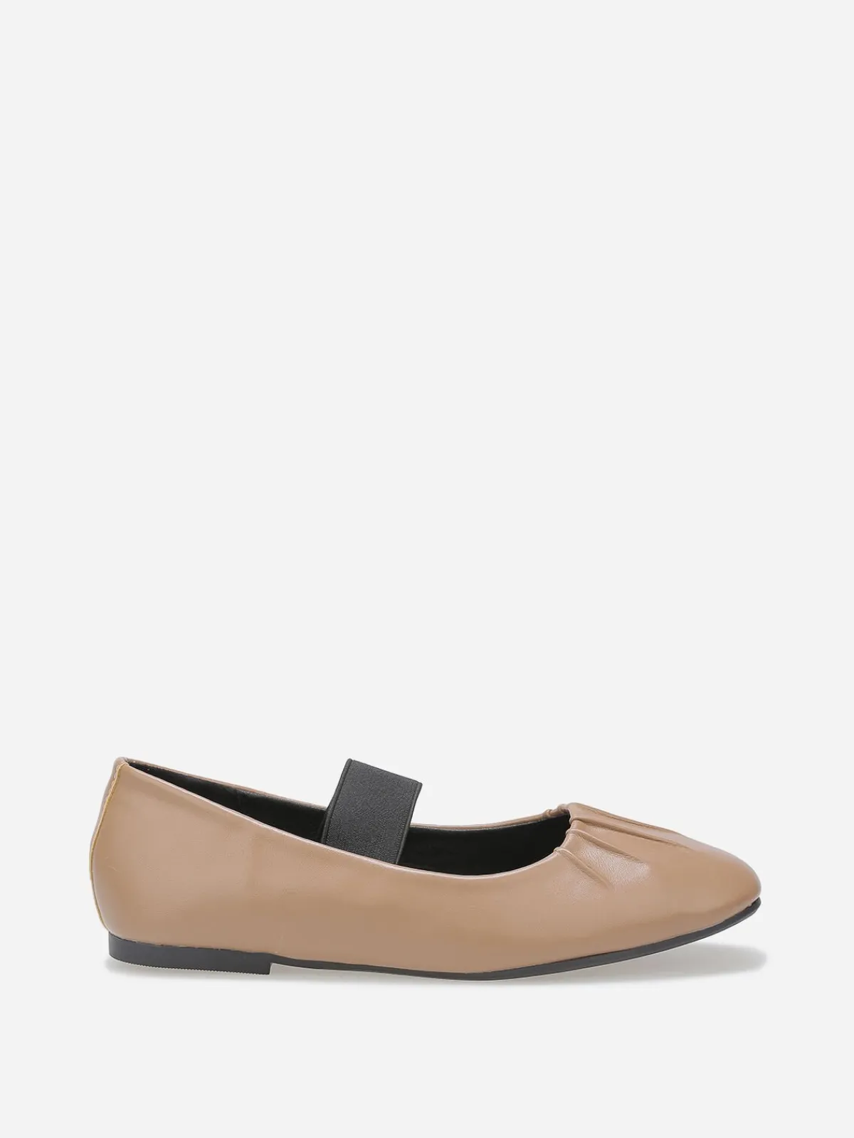 New La Modeuse Ballerines en simili avec bride Taupe