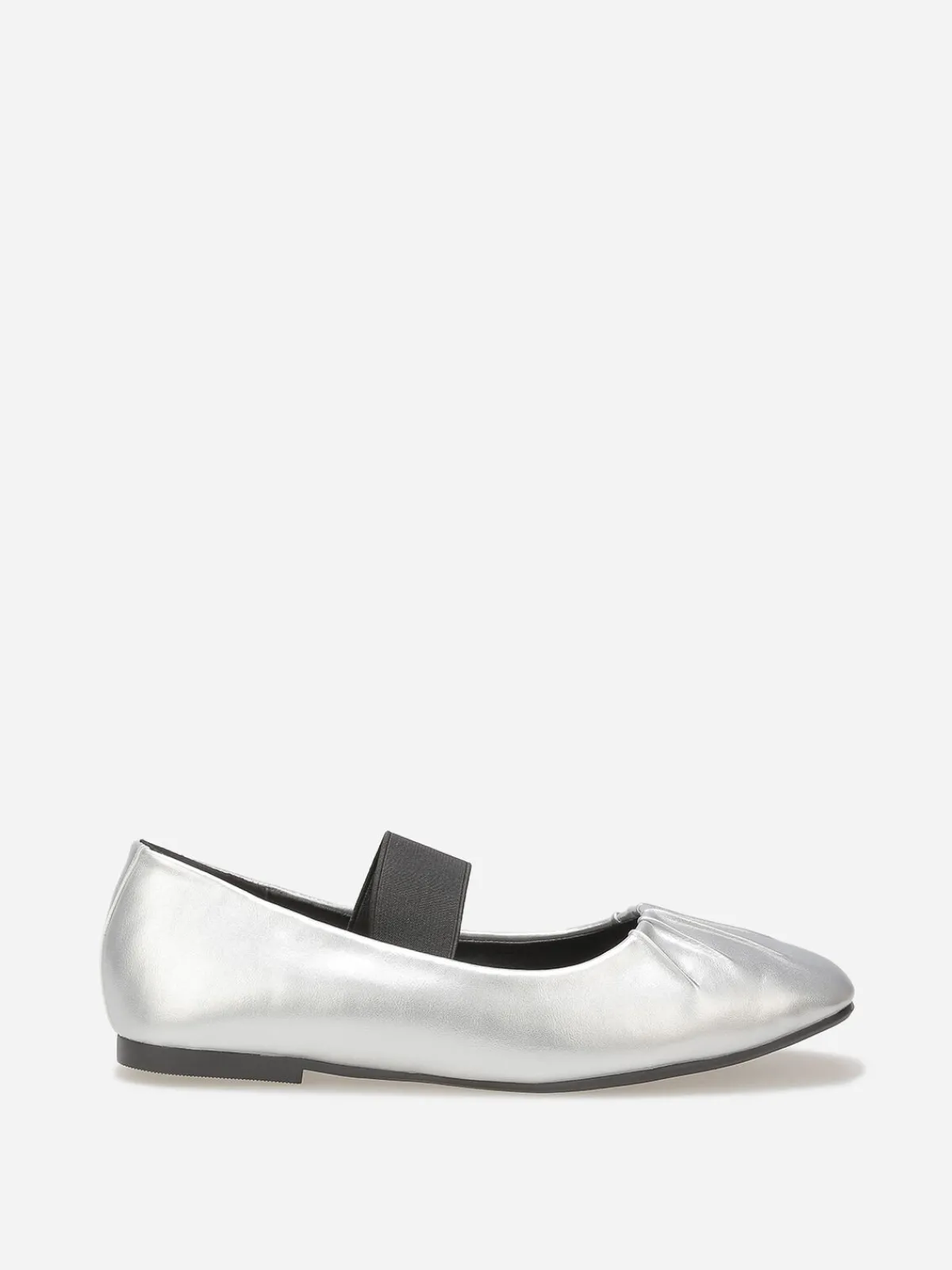 New La Modeuse Ballerines en simili avec bride Argenté