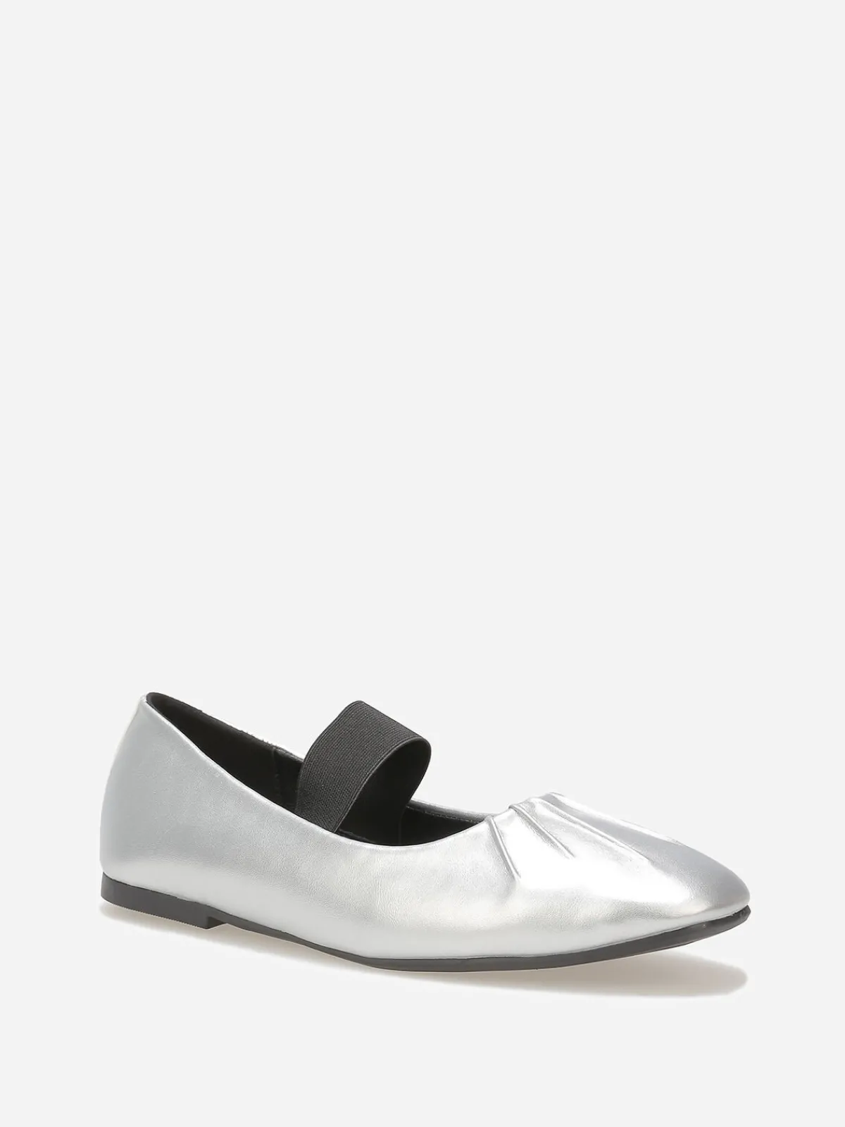 New La Modeuse Ballerines en simili avec bride Argenté