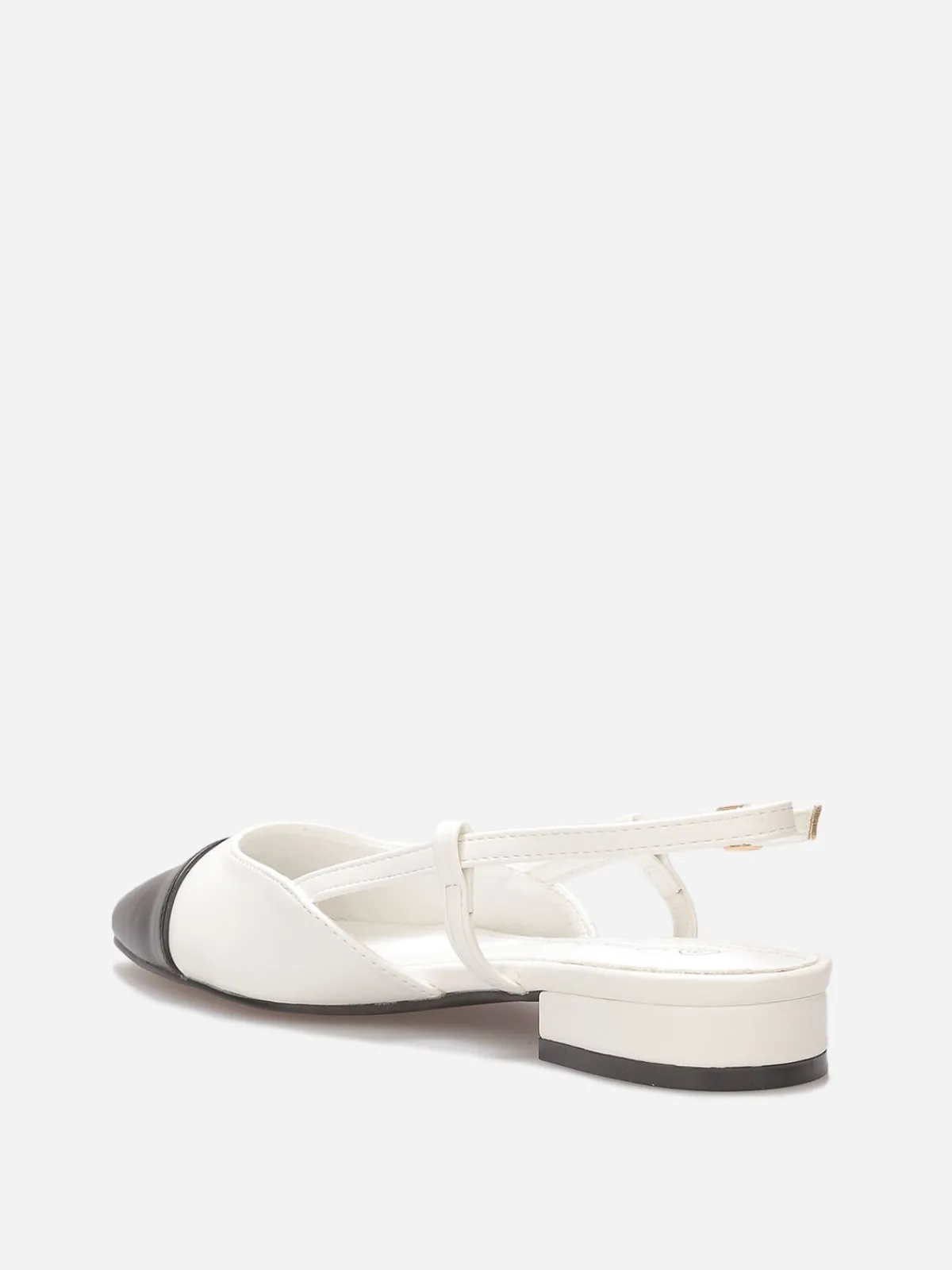 La Modeuse Ballerines slingback à bout contrastant Blanc