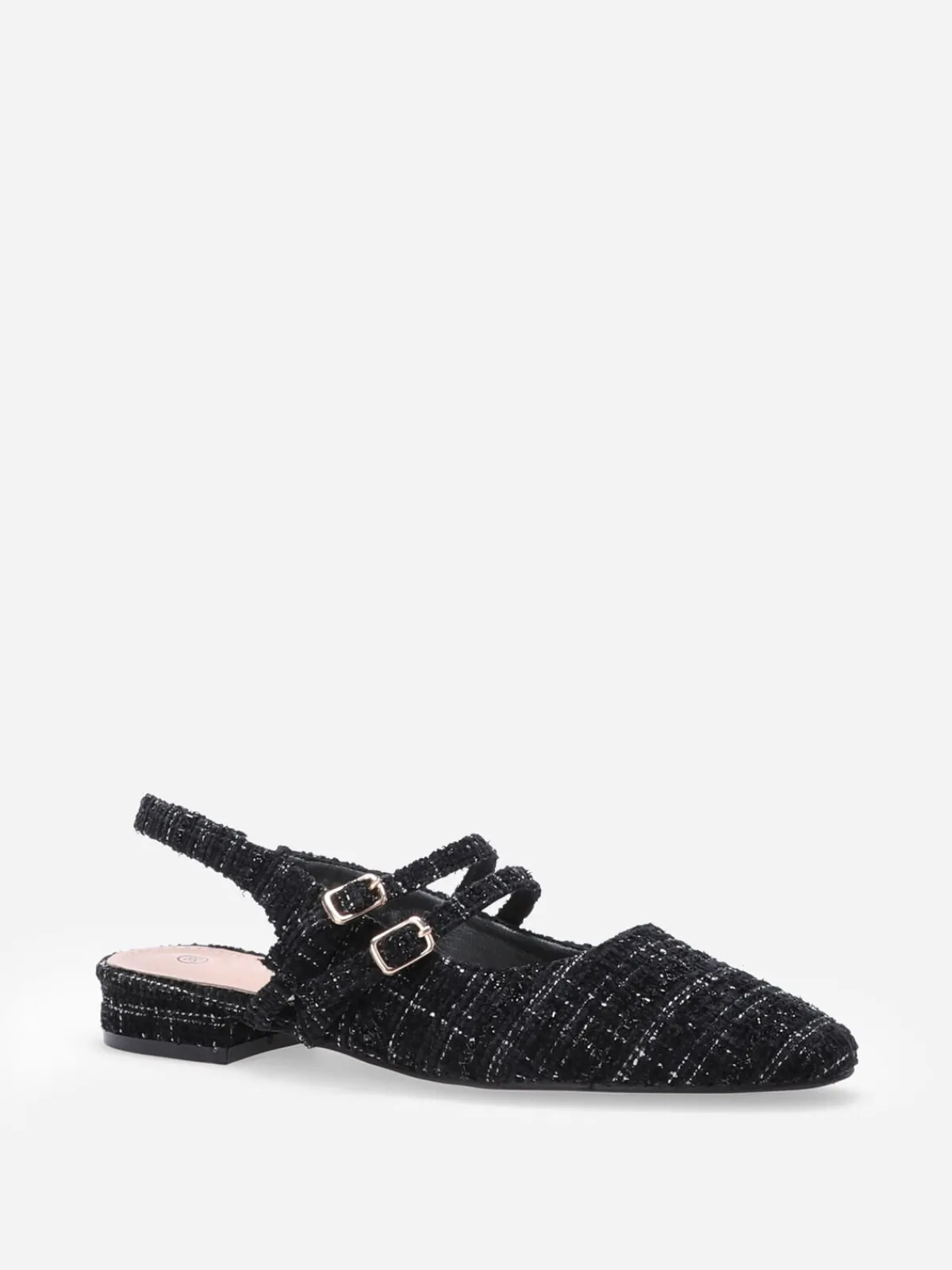Sale La Modeuse Ballerines slingback multibrides en tweed Noir