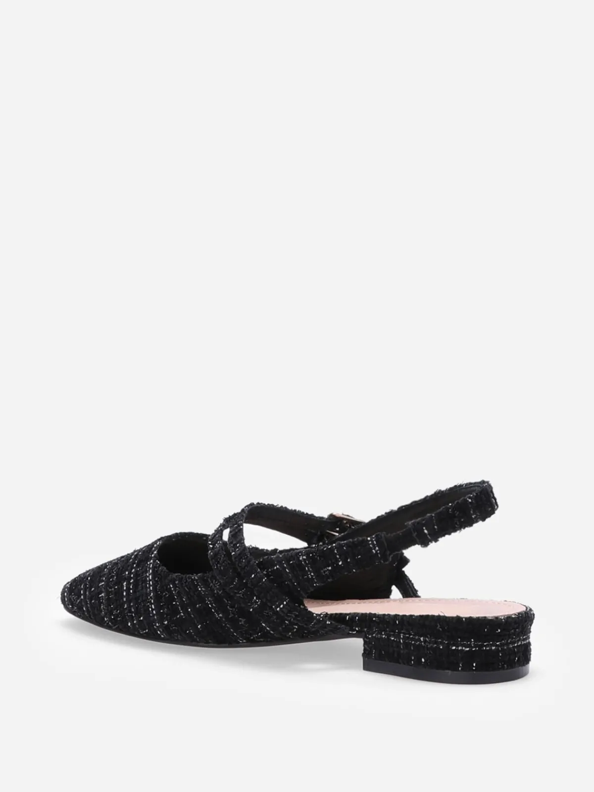 Sale La Modeuse Ballerines slingback multibrides en tweed Noir