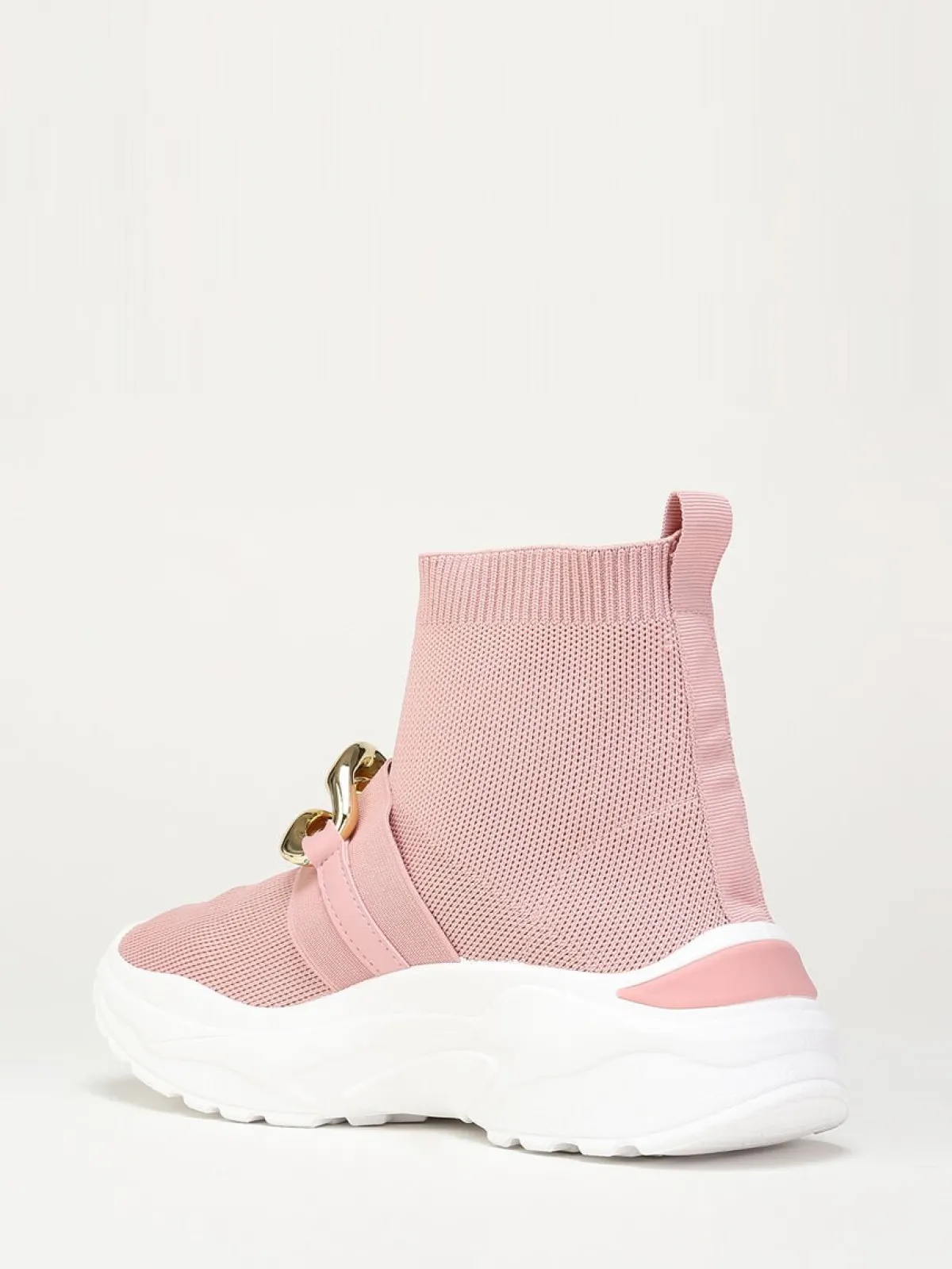 Outlet La Modeuse Basket effet chaussettes à chaîne Rose