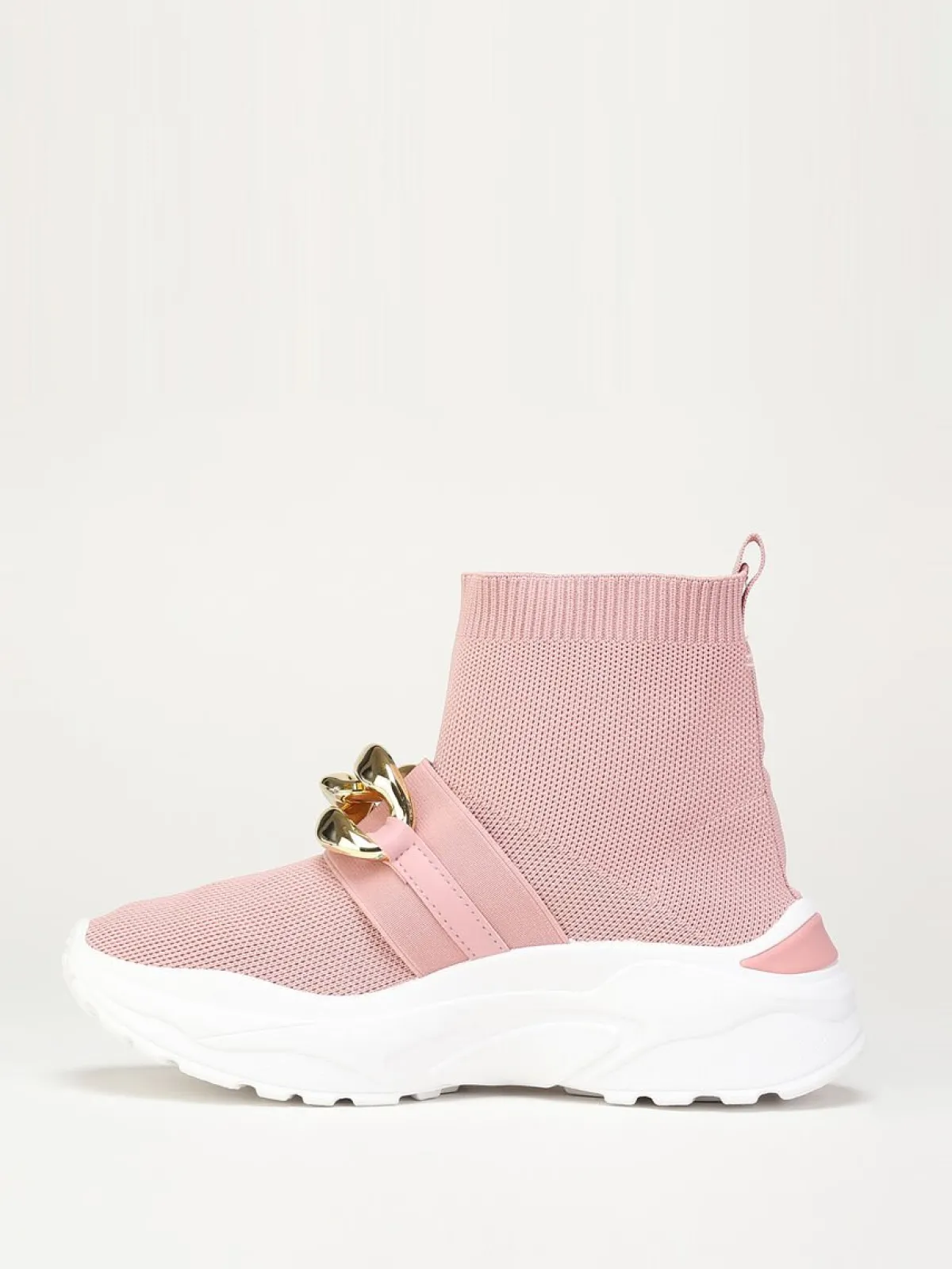 Outlet La Modeuse Basket effet chaussettes à chaîne Rose