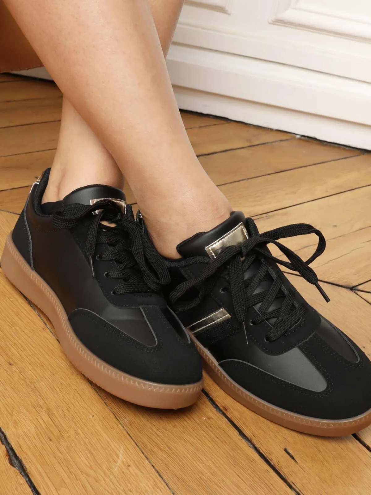 Best La Modeuse Baskets basses multi-matières Noir