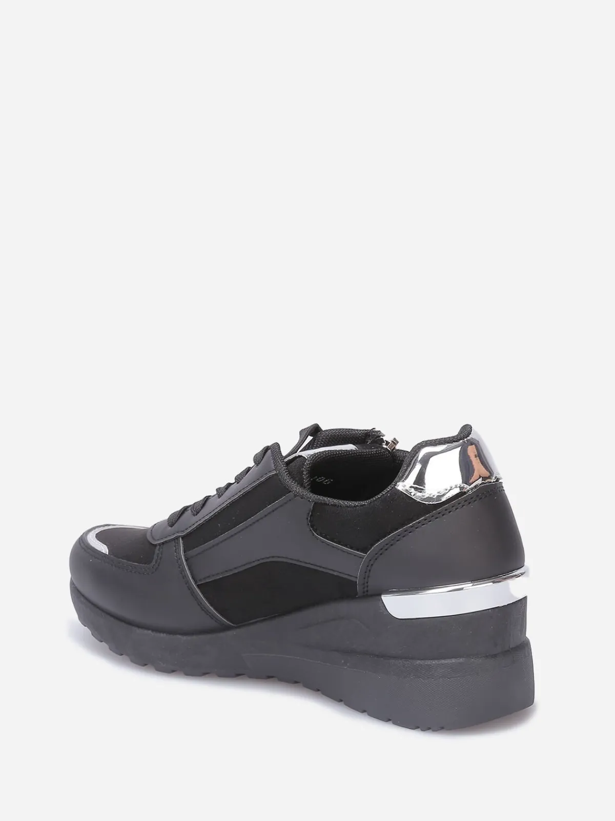 Clearance La Modeuse Baskets compensées et bi-matières Noir