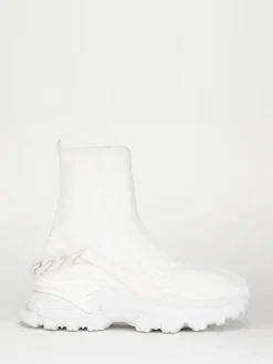 Hot La Modeuse Baskets en maille à chaîne décorative Blanc