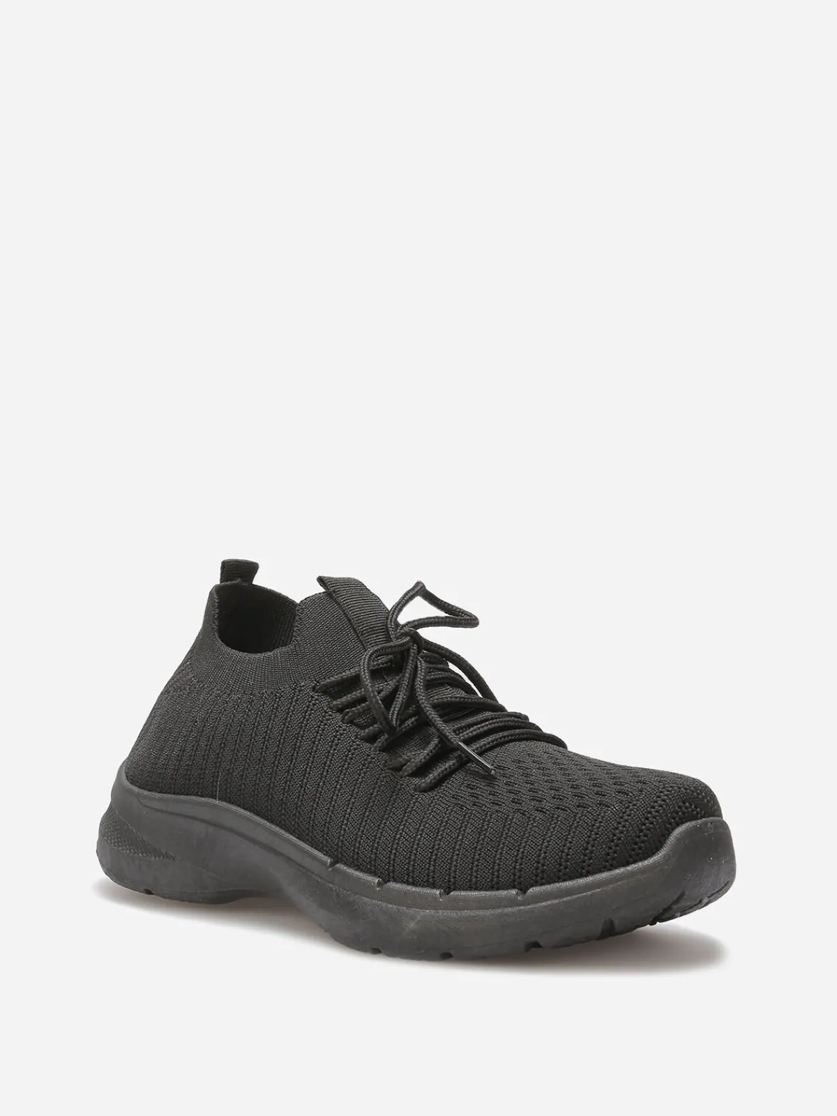 Outlet La Modeuse Baskets en maille texturée Noir