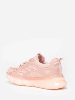Clearance La Modeuse Baskets running bi-matières à plateforme Rose