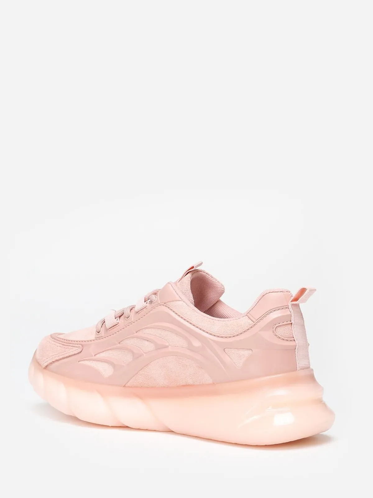 Clearance La Modeuse Baskets running bi-matières à plateforme Rose