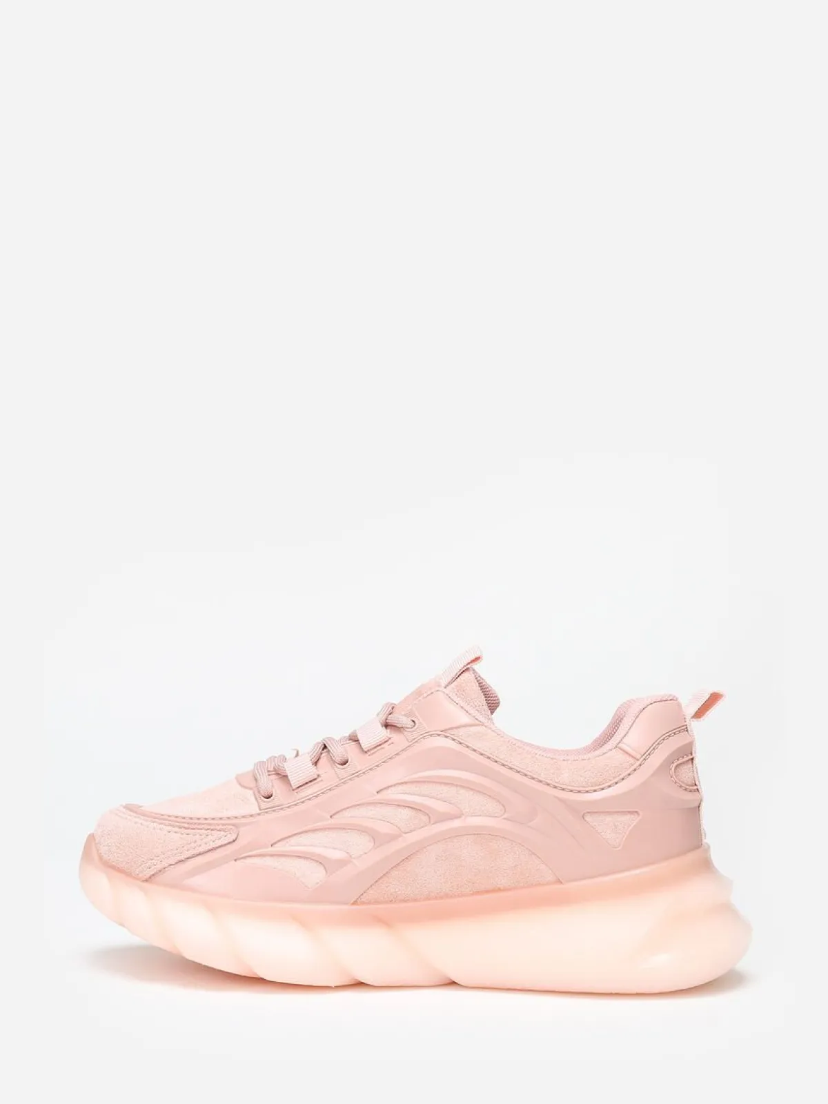 Clearance La Modeuse Baskets running bi-matières à plateforme Rose