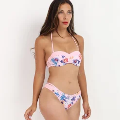 Discount La Modeuse Bikini à fleurs avec lanières Rose