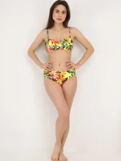 Outlet La Modeuse Bikini à imprimé tropical Jaune