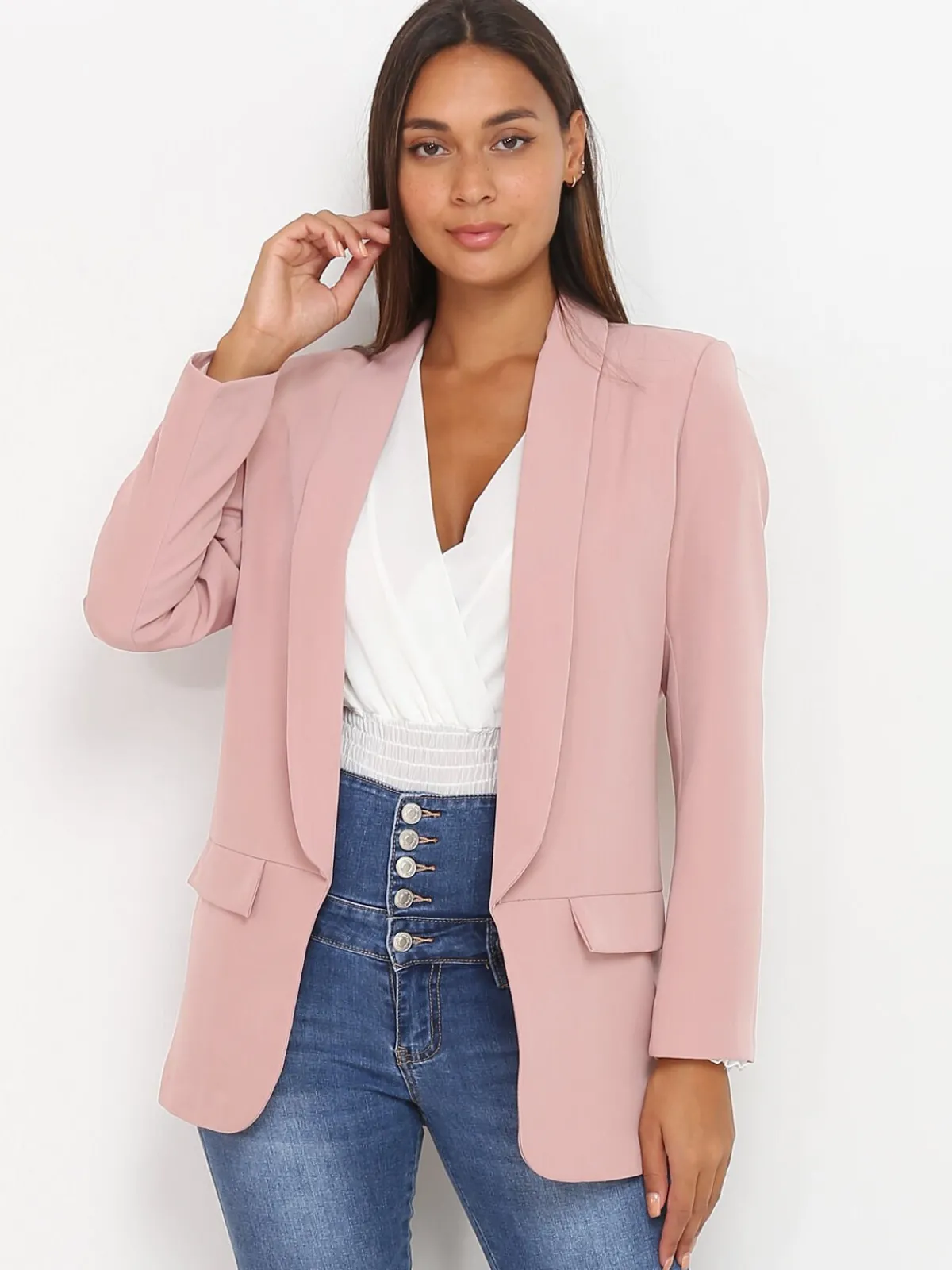 Best La Modeuse Blazer à col châle Roseclair