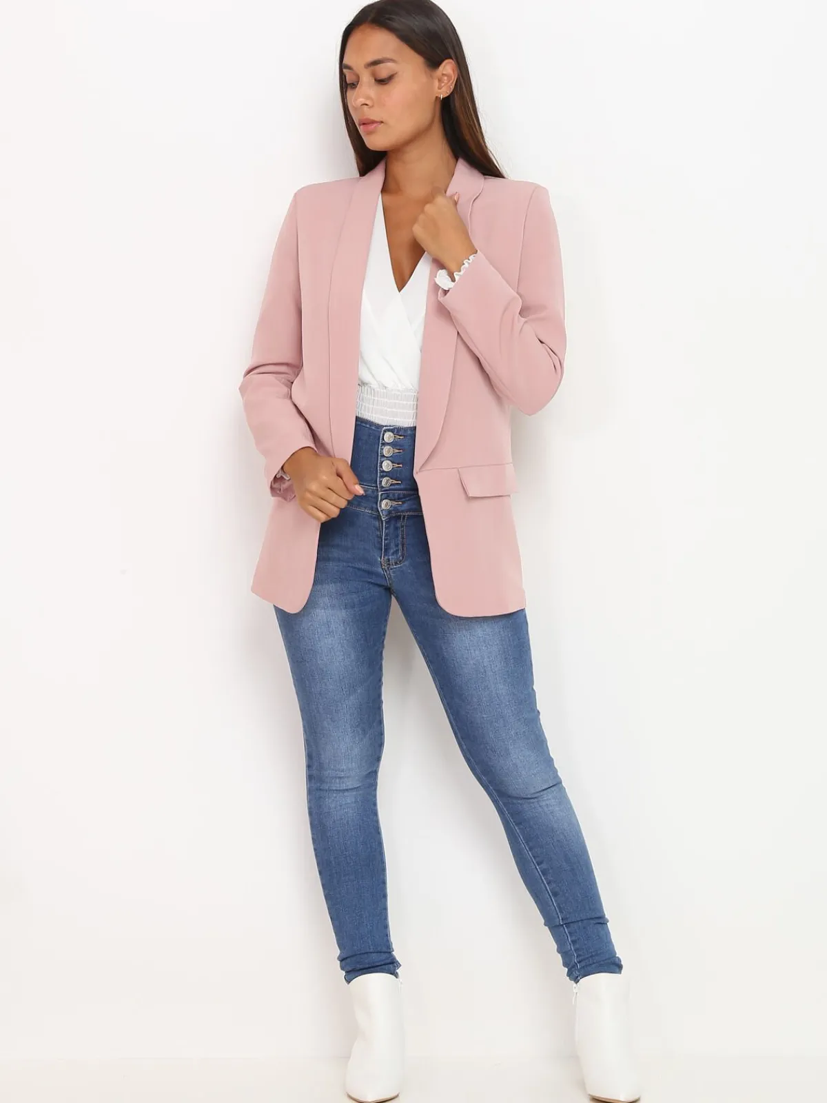 Best La Modeuse Blazer à col châle Roseclair