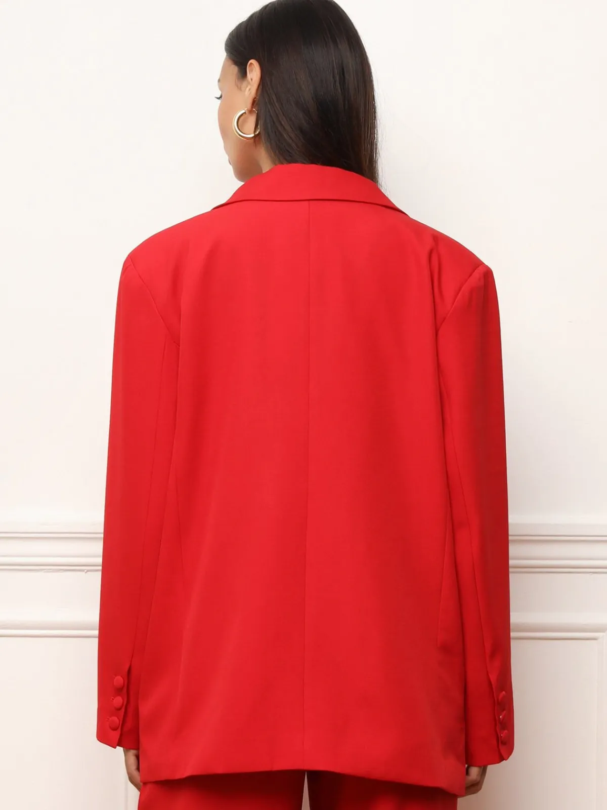 Online La Modeuse Blazer oversize à double poches plaquées Rouge