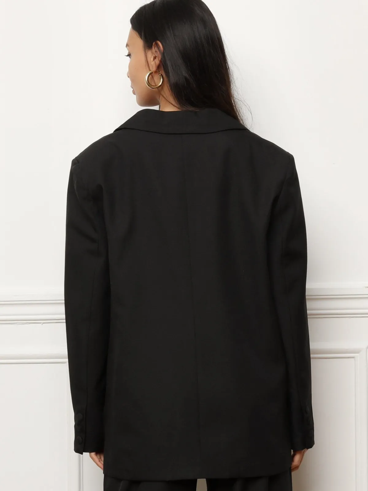 Outlet La Modeuse Blazer oversize à double poches plaquées Noir