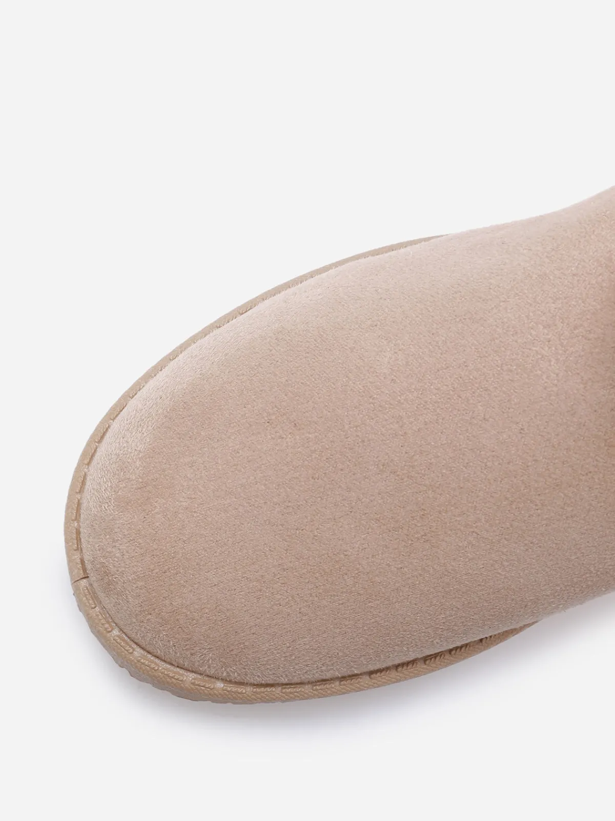 Hot La Modeuse Boots basses en suédine fourrées Beige