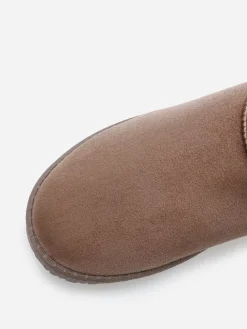 Online La Modeuse Boots basses en suédine fourrées Taupe
