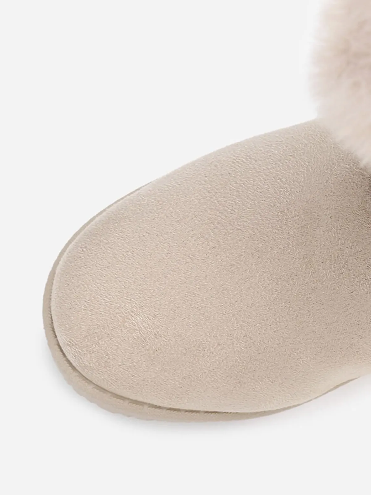Online La Modeuse Boots en suédine et fausse fourrure à scratchs Beige