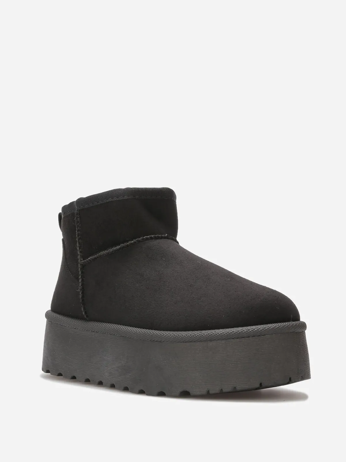 Online La Modeuse Boots en suédine fourrées à plateforme Noir