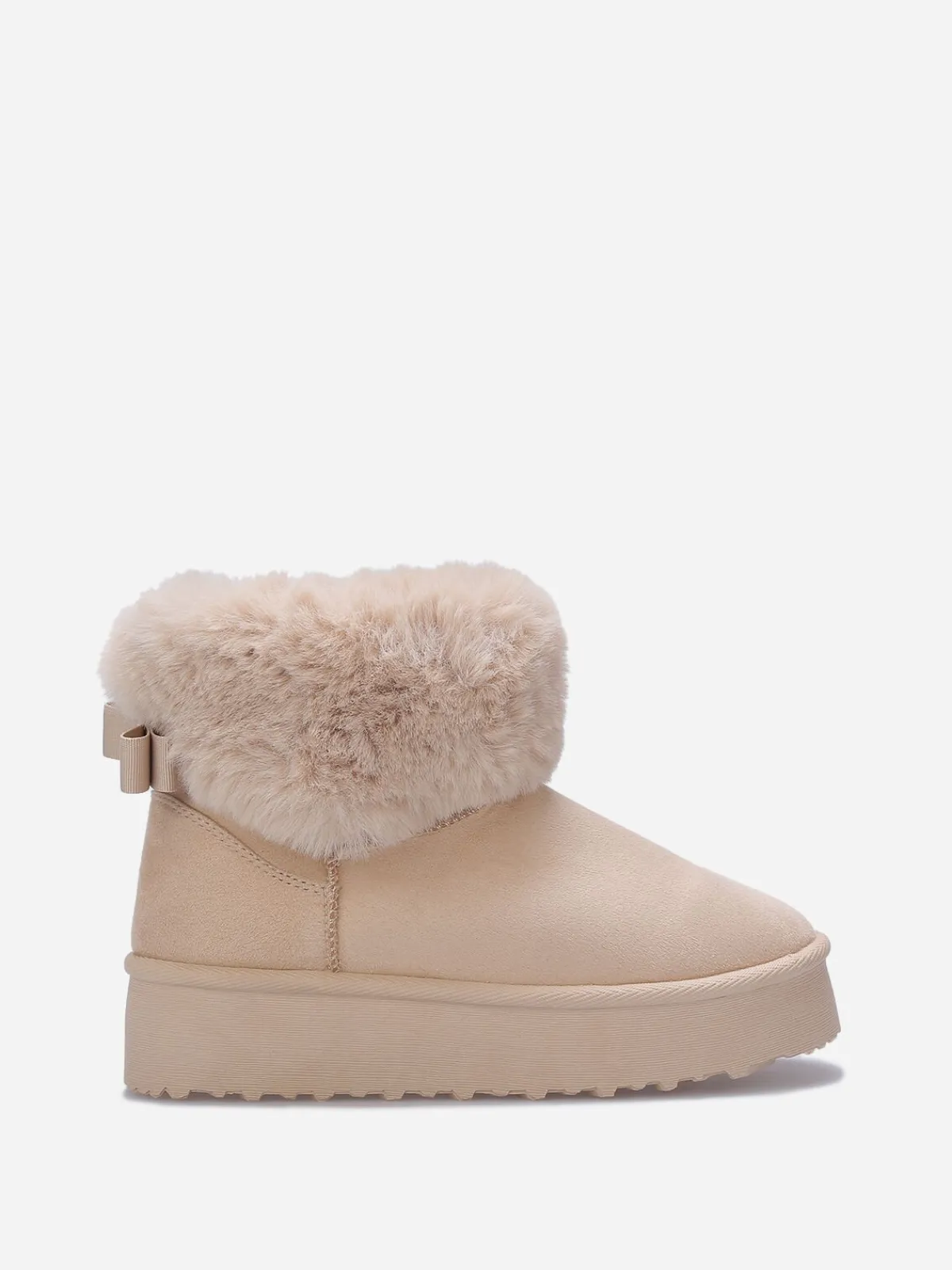 New La Modeuse Boots fourrées à plateforme et n艙ud Beige