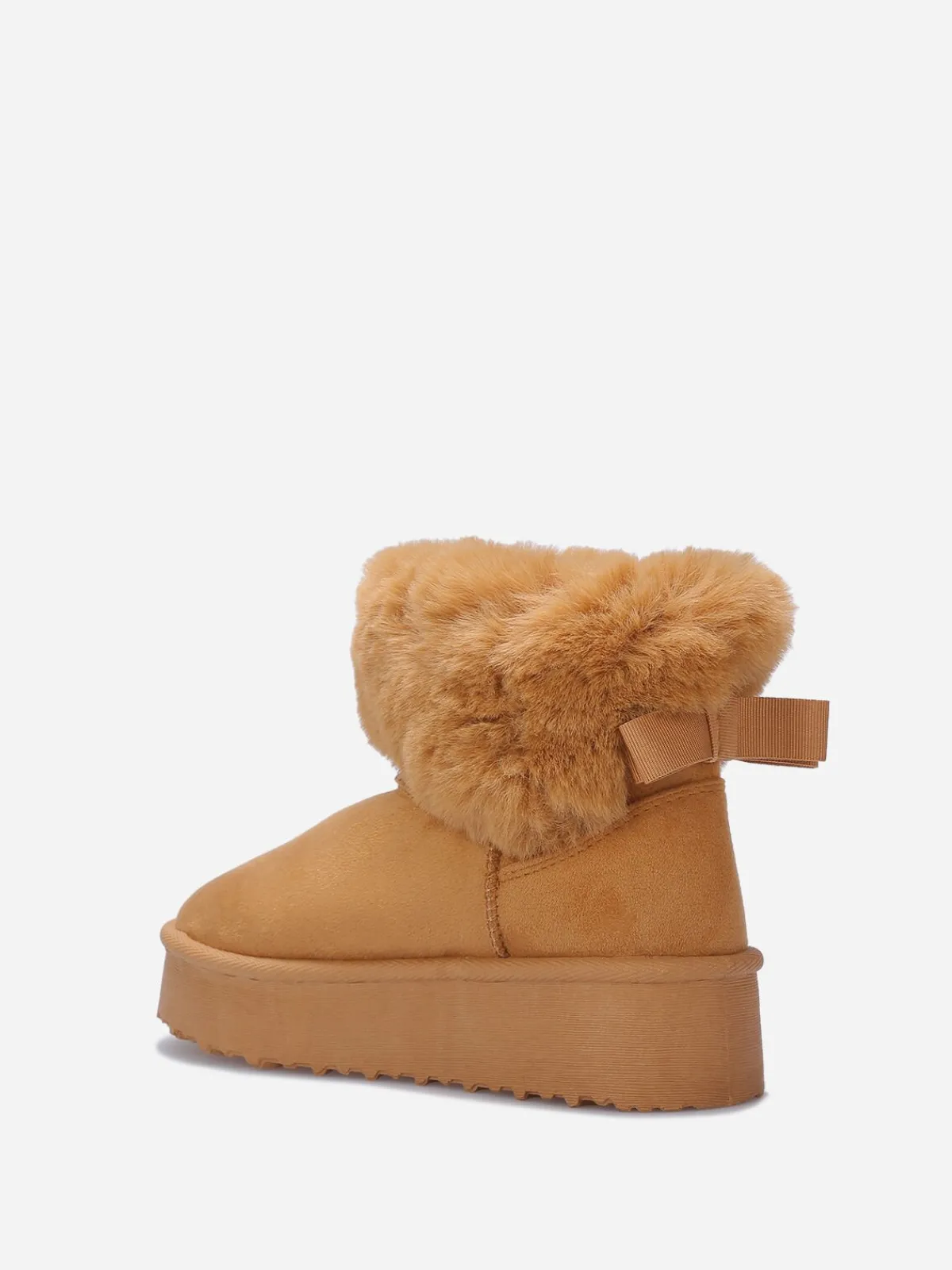 Clearance La Modeuse Boots fourrées à plateforme et n艙ud Camel