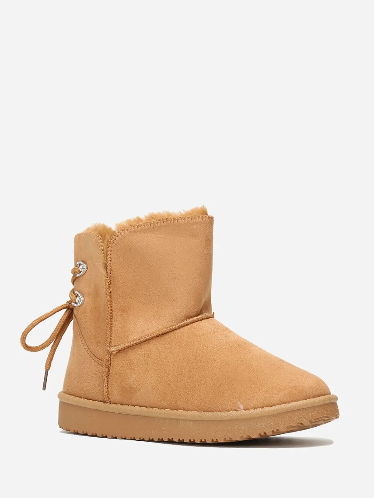 Clearance La Modeuse Boots fourrées à strass Camel
