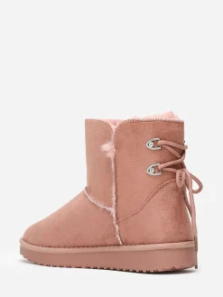 La Modeuse Boots fourrées à strass Rose